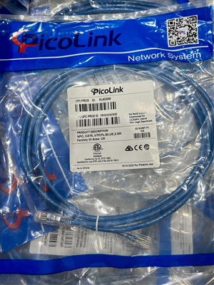 Dây nhảy Patch cord Cat6 UTP, PL, BLUE, 5.0M chính hãng PicoLink