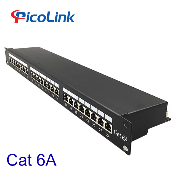 Thanh đấu nối, Patch Panel 24 cổng, Cat6A, PicoLink Chuyên dụng