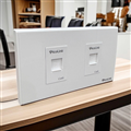Bộ Wallplate mạng 2 cổng Cat6 ( 1 Mặt + 2 Nhân ) PLM19102