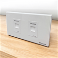 Bộ Wallplate mạng 2 cổng Cat6 ( 1 Mặt + 2 Nhân ) PLM19102