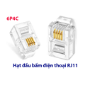 Hạt thoại RJ11, Đầu bấm điện thoại Cat3  RJ11 4 Pin, PicoLink PL-19111