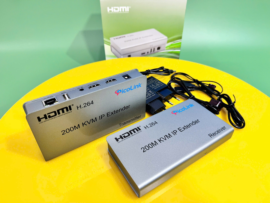 Bộ kéo dài HDMI qua cáp mạng Lan 120M 4K kèm cổng USB (KVM) - Converter HDMI LAN