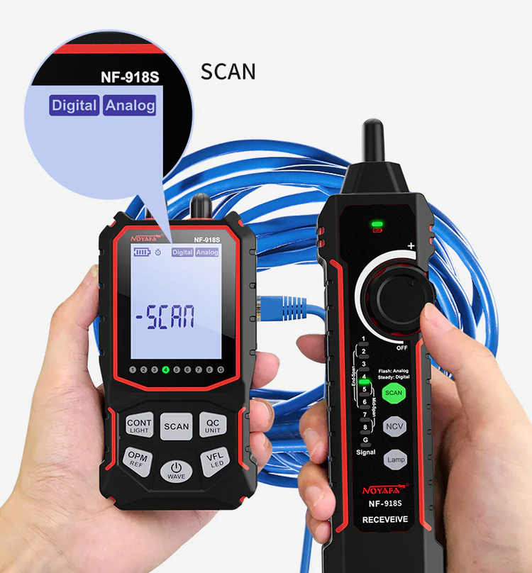 Máy Tét Cáp Noyafa NF-918S máy đo công suất quang 6 bước sóng, kèm test mạng