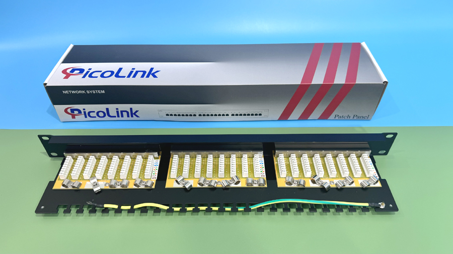 Thanh đấu nối Patch Panel 24 cổng Cat6 STP 1U PicoLink P/N: PL-S1U24 -C6