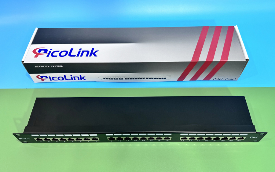 Thanh đấu nối Patch Panel 24 cổng Cat6 STP 1U PicoLink P/N: PL-S1U24 -C6