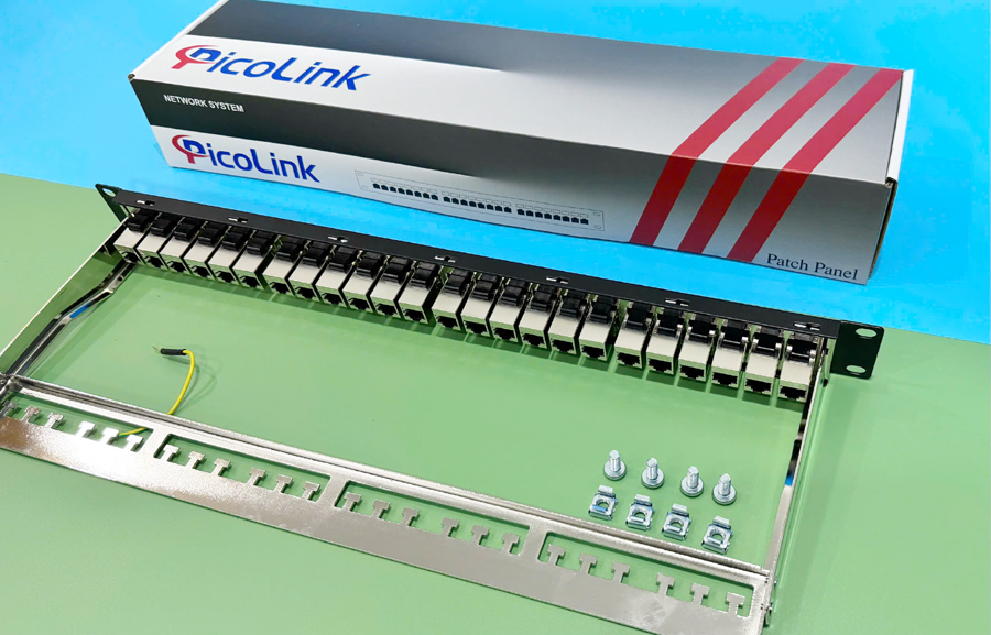 Thanh đấu nối Patch Panel 24 cổng Cat6 FTP 1U PicoLink P/N: PL-F1U24P -C6