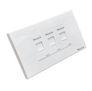 Bộ Wallplate mạng, thoại 3 cổng Cat6 ( 1 Mặt + 3 Nhân ) PLMT19103