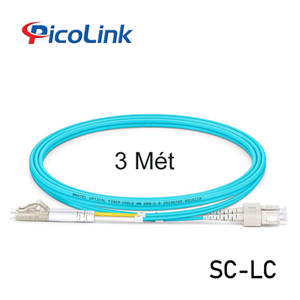 Dây Nhảy Quang OM3 SC-LC  3 mét, Picolink PL-SCLC03D