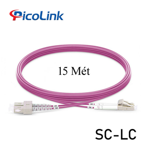 Dây nhảy quang OM4 SC-LC 15M Multimode Duplex, Picolink PL-OM4-SCLC15