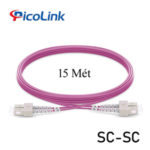 Dây nhảy quang OM4 SC-SC 15M Multimode Duplex, Picolink PL-OM4-SCSC15