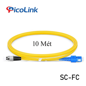 Dây Nhảy Quang Singlemode SC-FC 10 Mét Duplex, Picolink PL-SCFC10S