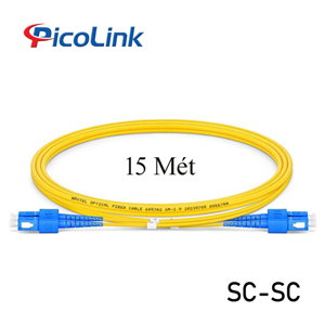 Dây Nhảy Quang Singlemode SC-SC 15 Mét Duplex, PicoLink PL-SCSC15S