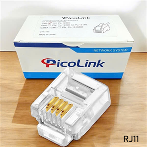 Hạt thoại RJ11, Đầu bấm điện thoại Cat3  RJ11 4 Pin, PicoLink PL-19111