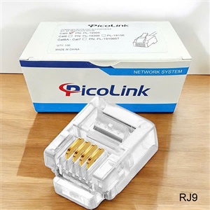 Hạt thoại RJ9, Đầu bấm điện thoại Cat3 RJ9 4 Pin, PicoLink PL-19109