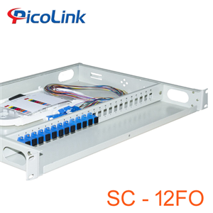 Hộp phối quang, 12FO, ODF 12FO Chuẩn SC lắp tủ rack 19, Picolink PL-12SFO-SC