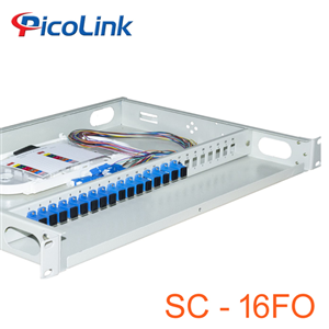 Hộp phối quang, 16FO, ODF 16FO Chuẩn SC lắp tủ rack 19, Picolink PL-16SFO-SC
