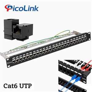 Thanh đấu nối Patch Panel 24 cổng Cat6 UTP 1U PicoLink PL-U1U24P-C6