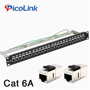 Thanh đấu nối Patch Panel 24 cổng Cat6A STP PicoLink PL-F1U24P-C6A
