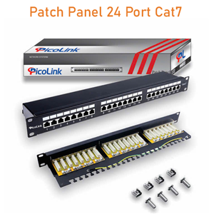 Thanh đấu nối Patch Panel 24 cổng Cat7 STP 1U, PicoLink PL-S1U24-C7