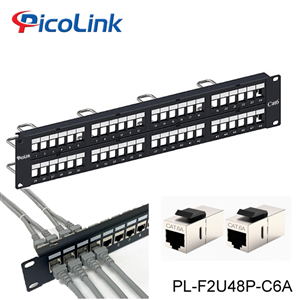 Thanh đấu nối Patch Panel 48 cổng Cat6A FTP 2U PicoLink PL-F2U48P-C6A